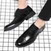 Dress Leather Shoes Brock Men's Shoes Cowhide British Pointed Breathable Men's Shoes Wedding Shoes 2025