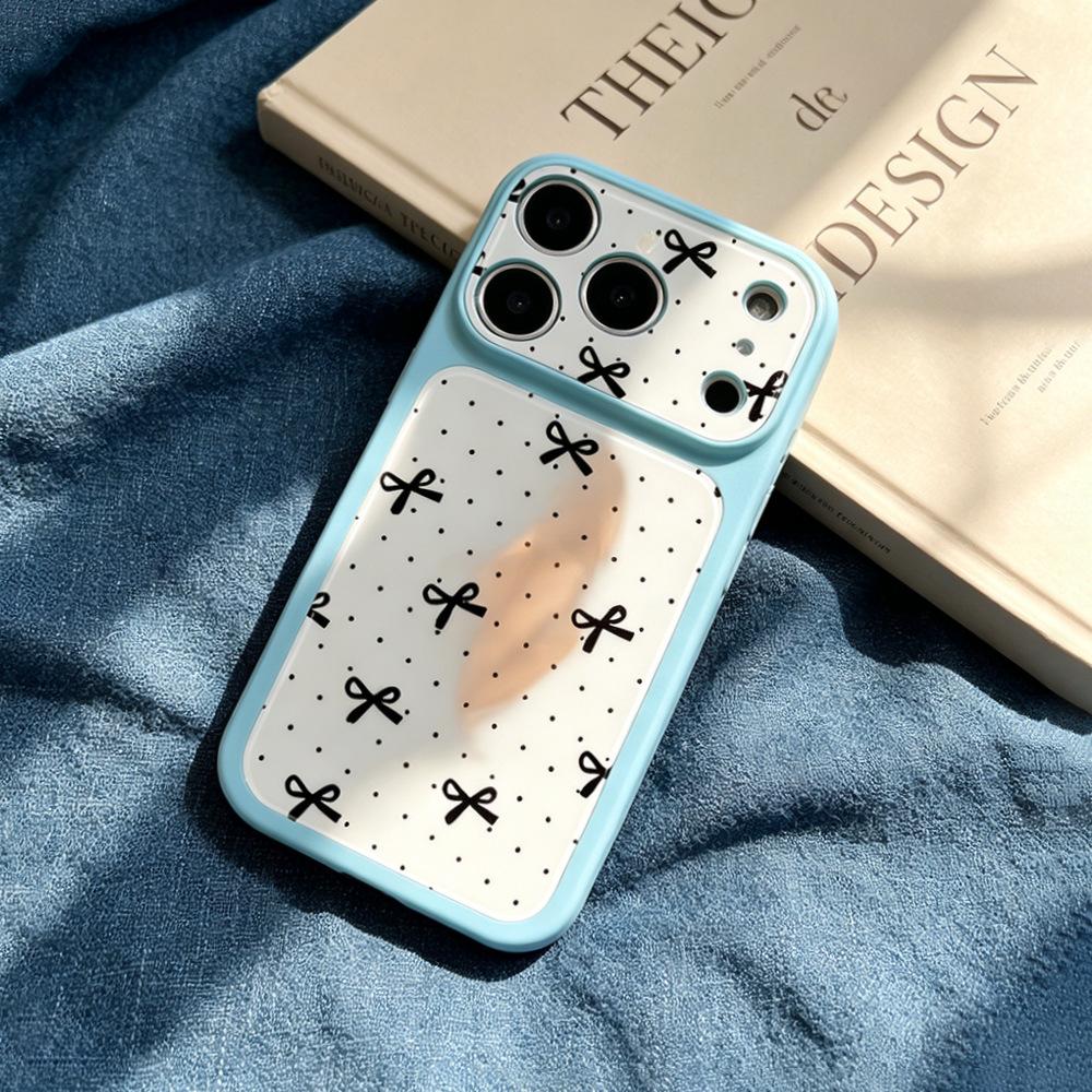 Polka dot bow is suitable for Apple 17 protective case 17pro niche iPhone17Pro premium sense 15 mobile phone case.
