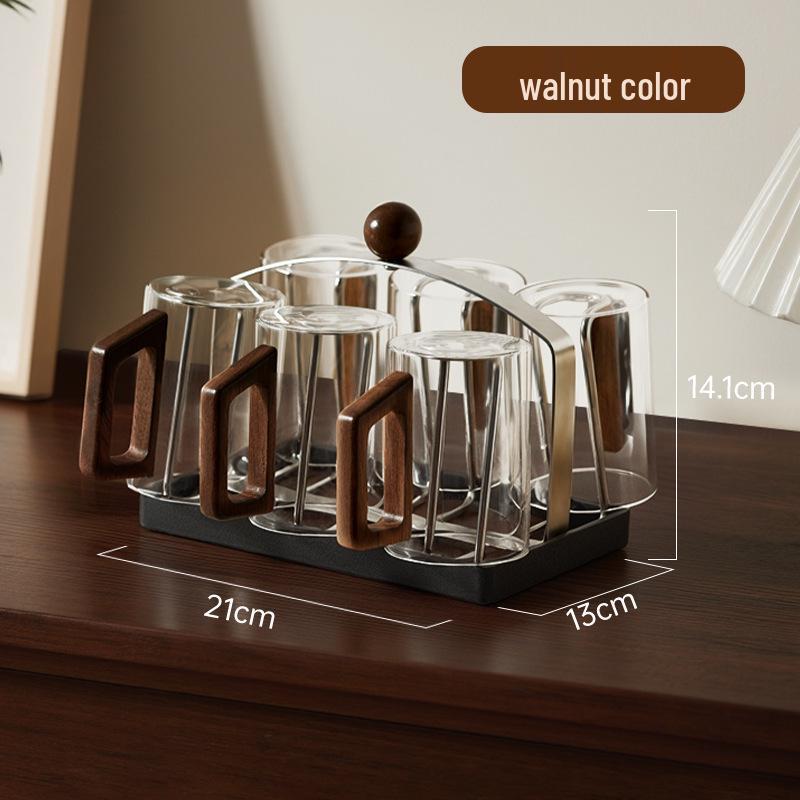 

Retro Desktop Cup Holder & Draining Rack for Wine Glasses and Paper Cups