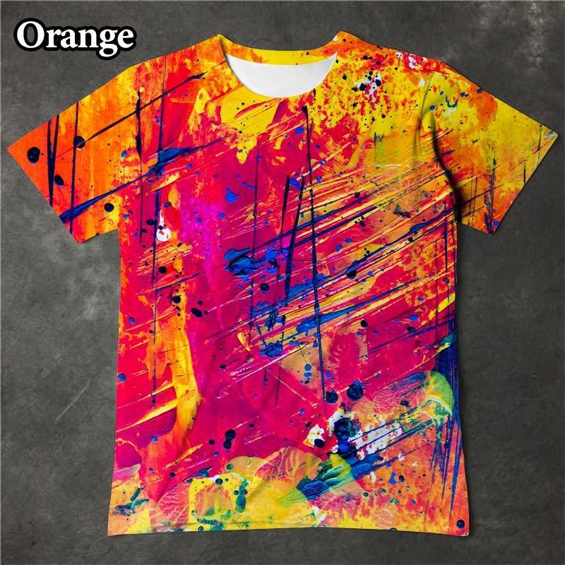 Interesting T-shirts, 3D Splashed Ink Print for Men and Women, Personalized Short Sleeved Tops