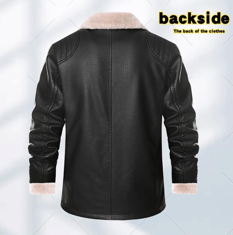 Kožená bunda s podšívkou ze sametu - Teplá, Jednodílná, US velikost 88988.