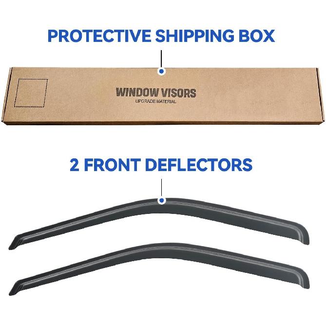 Window Rain Guards Shield For 1999-2016 Ford F250 F350 F450 F550 Super Duty, Out-Channel Window Wind Deflectors Shades For 2000-2016 F650 F750