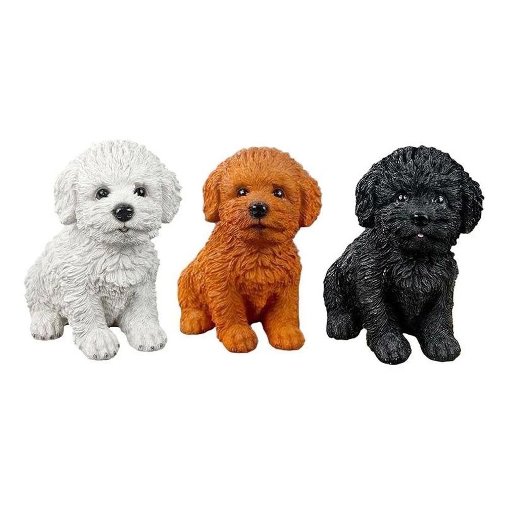 Festival Bichon Frise Dog Statue Resin Crafts Dog Desktop Decoration  Living Room Art Decoration