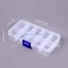Y3NA Clear Plastic Storage Box 10 Compartment with Sealing Lid Container for Case for Small Jewelry Ring for Pill Multicolor