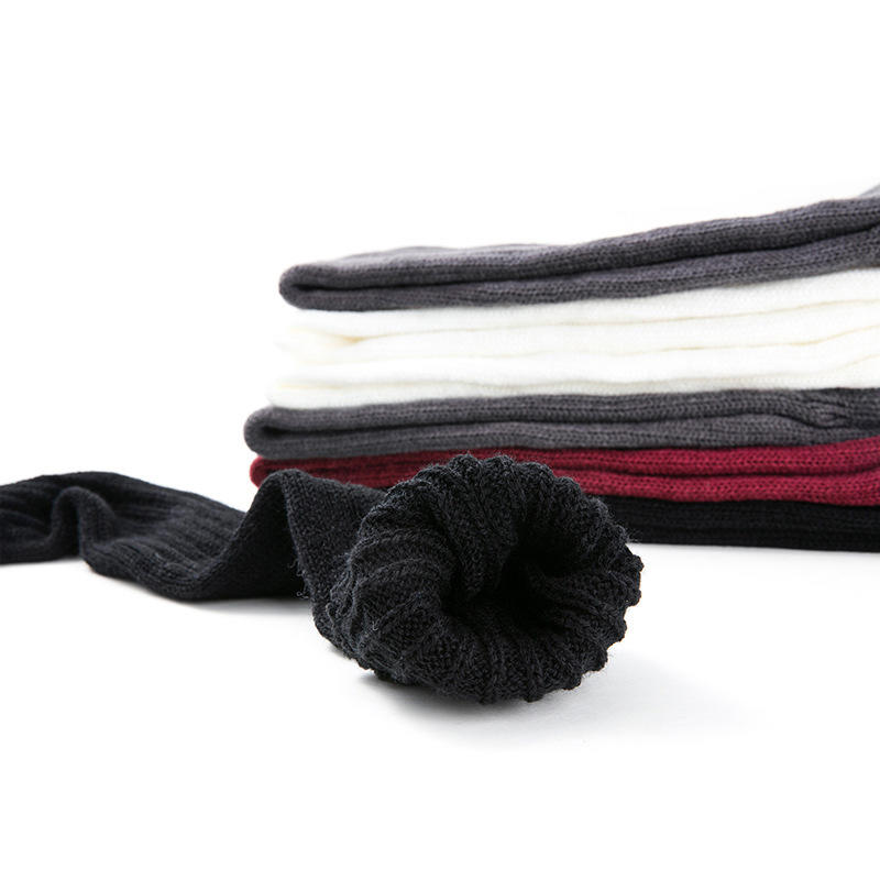 Women's Winter Over Knee High Footless Socks Vertical Stripes Knit Long Leg Warmers Elatic Boot Cuffs