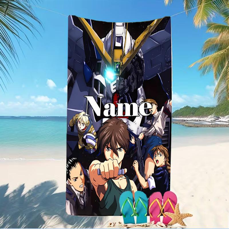 Customizable personalized beach towels Mobile Suit Gundam themed designs.Suitable for the beach, yoga, sports;ideal as beach accessories