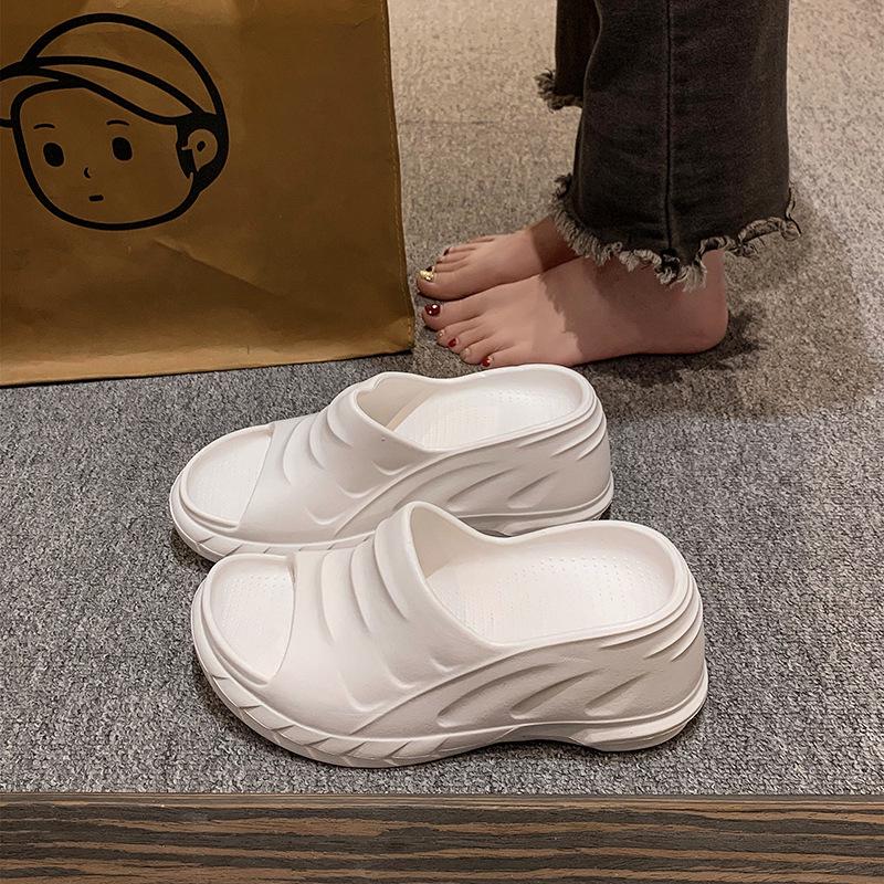 Summer Outdoor Wedge Flip-Flops: Thick-Soled High-Heeled Beach Sandals