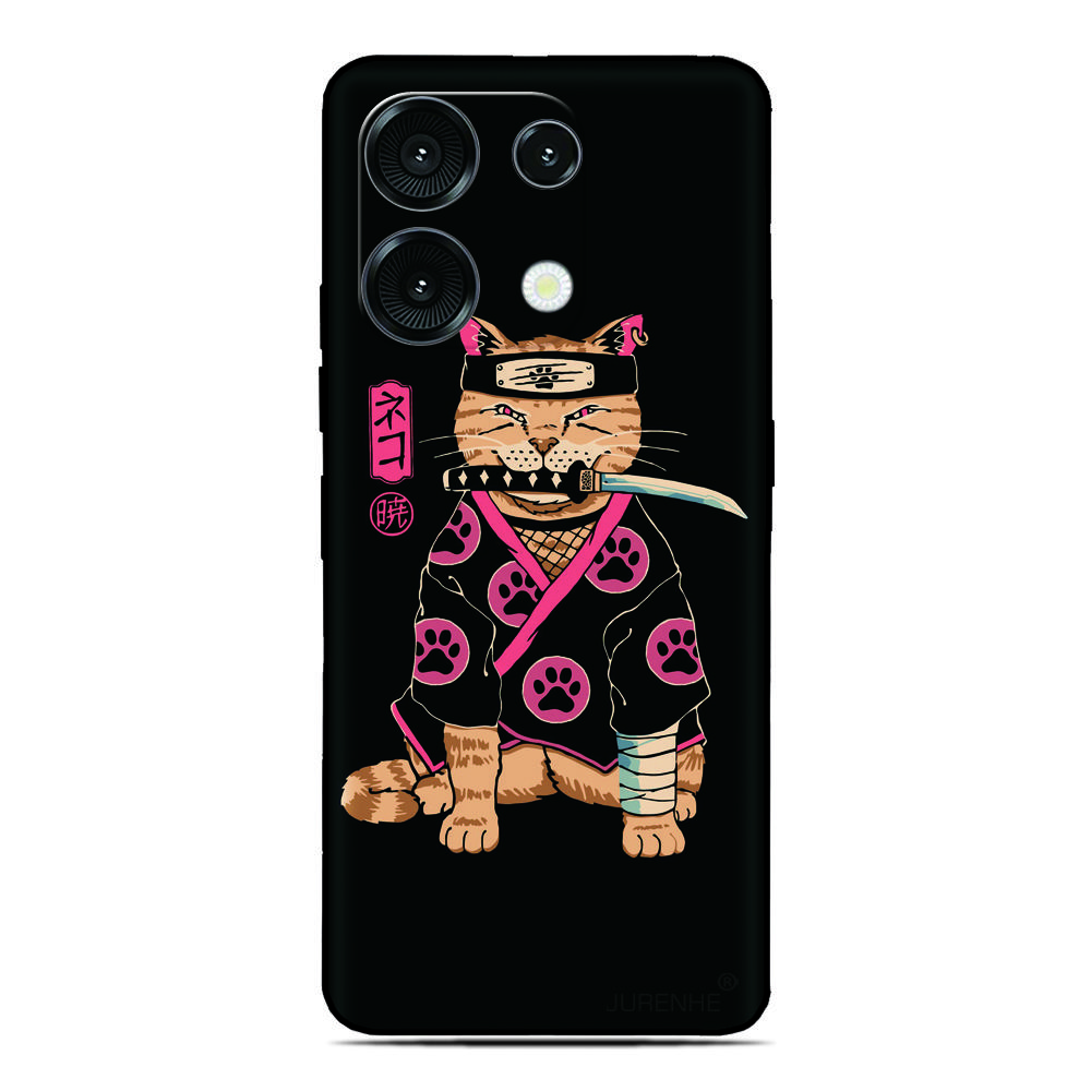 Samurai Cat Phone Case For Ulefone Note 20 19 18 Ultra 10 12 13 14 15 16 17 Pro 13P 12P 11P 10P Silicone Soft Back Cover