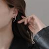 111 Silver needle twist curved twist earrings, simple geometric earrings Internet celebrity earrings