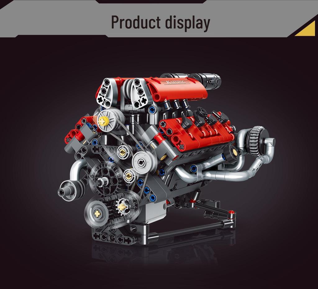 Ferrari V8 Engine Model Kit with App-Controlled Lights & Mechanisms
