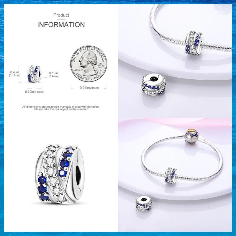 FitNew Original Bracelets 100% 925 Sterling Silver Oecan Blue Sea Turtle Starfish Mermaid Charms Beads DIY Jewelry Making