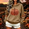 Women's Halloween Sequin Hoodie with Pumpkin Maple Leaf Print Casual Long Sleeve Pullover