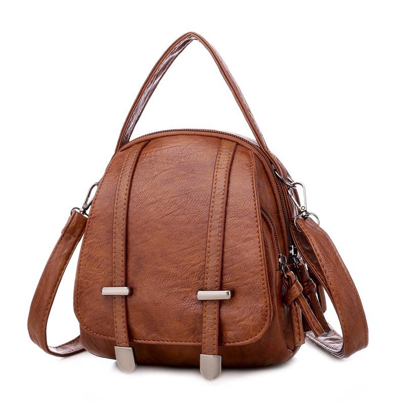 Small Bag Women Euro-American Fashion Vintage Crossbody Bag New Phone Bag Soft Leather Texture Multi-Compartment Shoulder Bag Wallet