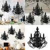 3D Paper Halloween Candle Holders Silhouettes Wall Hanging Decors Candlestick Chandelier Ornament Home Party Decoration
