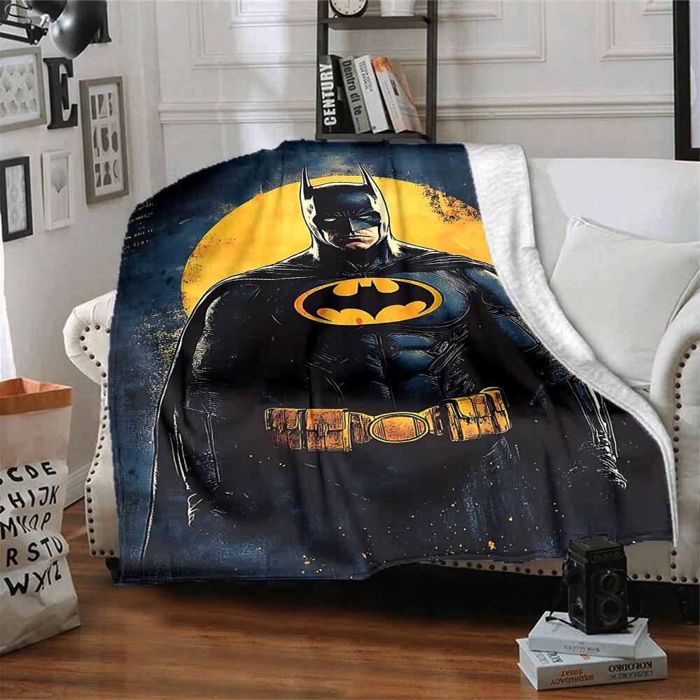 1pc Batman Flannel Throw Blanket - HD Printed Lightweight Soft Warm All-Season Blanket for Sofa, Bed, Travel, Camping 144