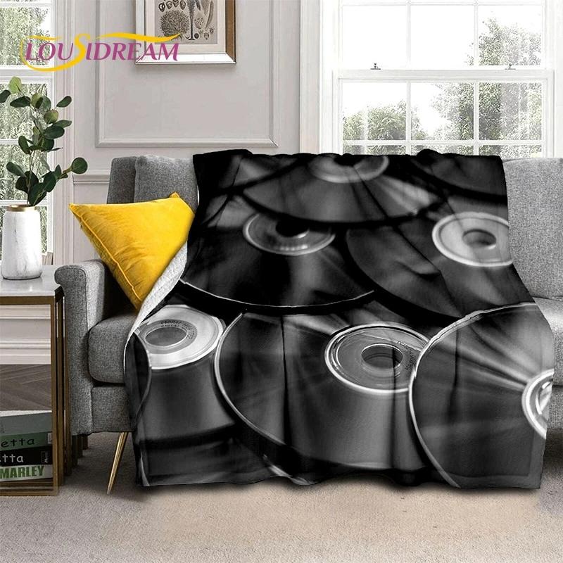 Vinylová deska Hudba DJ Displej Páska Měkká flanelová deka na postel Ložnice Pohovka Piknik, Přehozová deka na přikrytí Venkovní volný čas Dárek