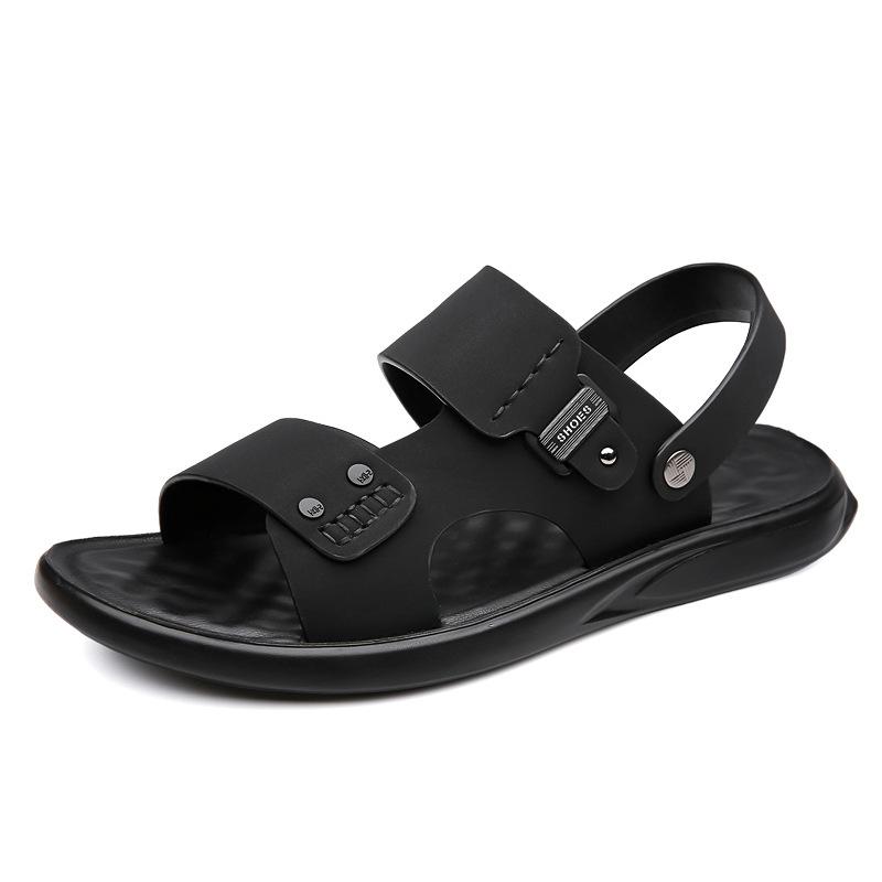 Sandals Men's Leather Casual Sports Beach Slippers Summer New Trend Soft-soled Dual-purpose Slippers Non-slip Sandals