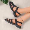 Fashion Fashion Closed Toe Rome Sandals Women 2025 Ankle Buckle Low Heel Beach Sandals Woman Cross Straps Non Slip Summer Sandles Female
