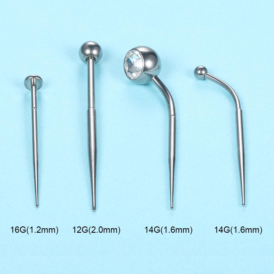 1/5Pcs Stainless Steel Duide Rod Piercing Stretching Tool for Internally & Externally Threaded Jewelry Body Piercing Tools
