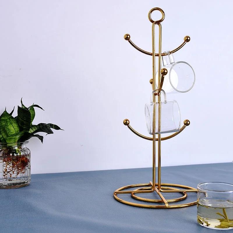 Tree-shaped Coffee Cup Storage Rack Kitchen Household Metal Rack Bracket Hanging Creative Kitchen Accessories Storage Rack