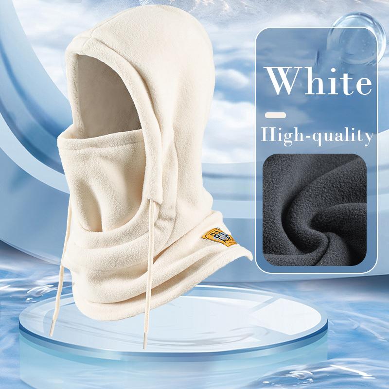 Balaclava d'hiver Capuche en tricot Unisexe Masque chaud coupe-vent avec cordon de serrage Casque de moto pour le ski et le froid Bonnet chaud en tricot