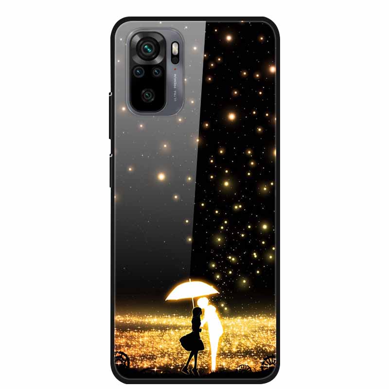 Edzett Üveg tok Redmi Note 10 Pro-hoz Fedél Kemény tok Xiaomi Redmi Note10 5G Telefon Tokhoz Note10 Pro Fundas TPU Lökhárító