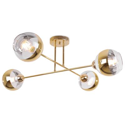 Asturia Gold Ceiling Lamp 4-Flat Golden Lamp E27