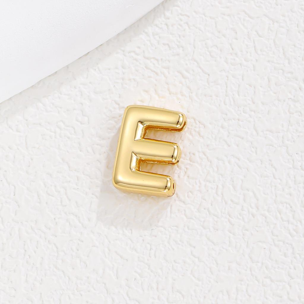 Delicate Chunky Balloon Bubble DIY Initial Letter Pendant Necklace for Women Men Stainless Steel Gold Plated Necklaces