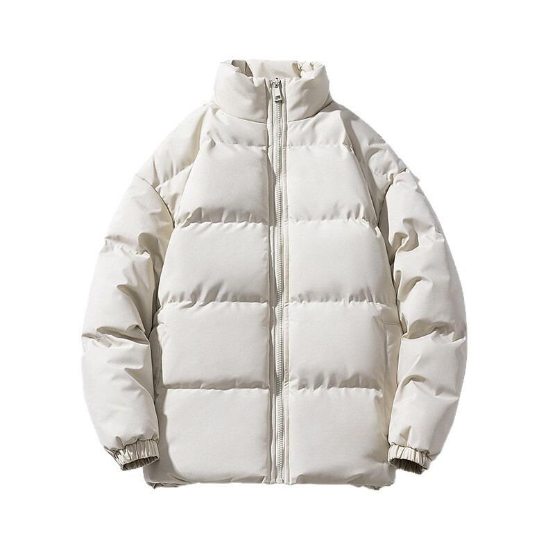 2025 winter stand-up collar jacket loose student couple jacket casual simple warm windproof plus-size clothing light trend cotton clothes