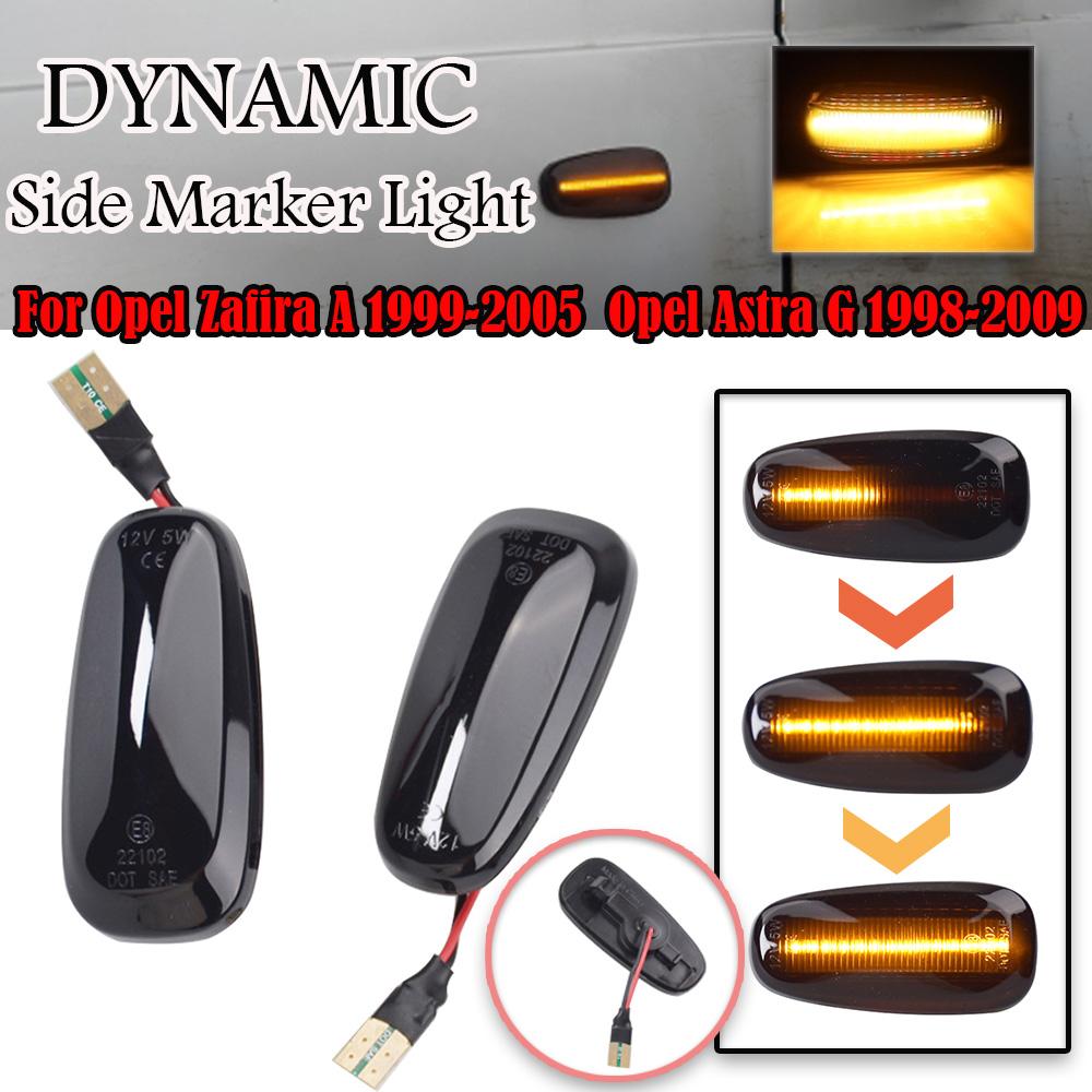 Sequential Flashing Lamp Dynamic Blinker LED Turn Signal Side Marker Light For Opel Speedster FRONTIERA B Astra G Zafira A MK1 Dynamic Smoked