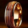 Casual Double Wood Grain Three-string Pattern Ring Jewelry For Men, Daily Commute Gift