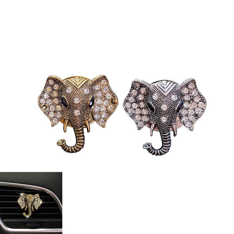 Cute Crystal Elephant Head Car Air Vent Perfume Clip Car Perfume Car Interior Decoration