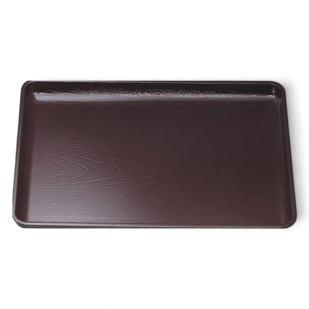 New Size 2 Zelkova Kaiseki Tray Shintame Lacquerware Made in Japan J-kitchens (Tray) (ABS Resin), Non-Slip, 37cm,