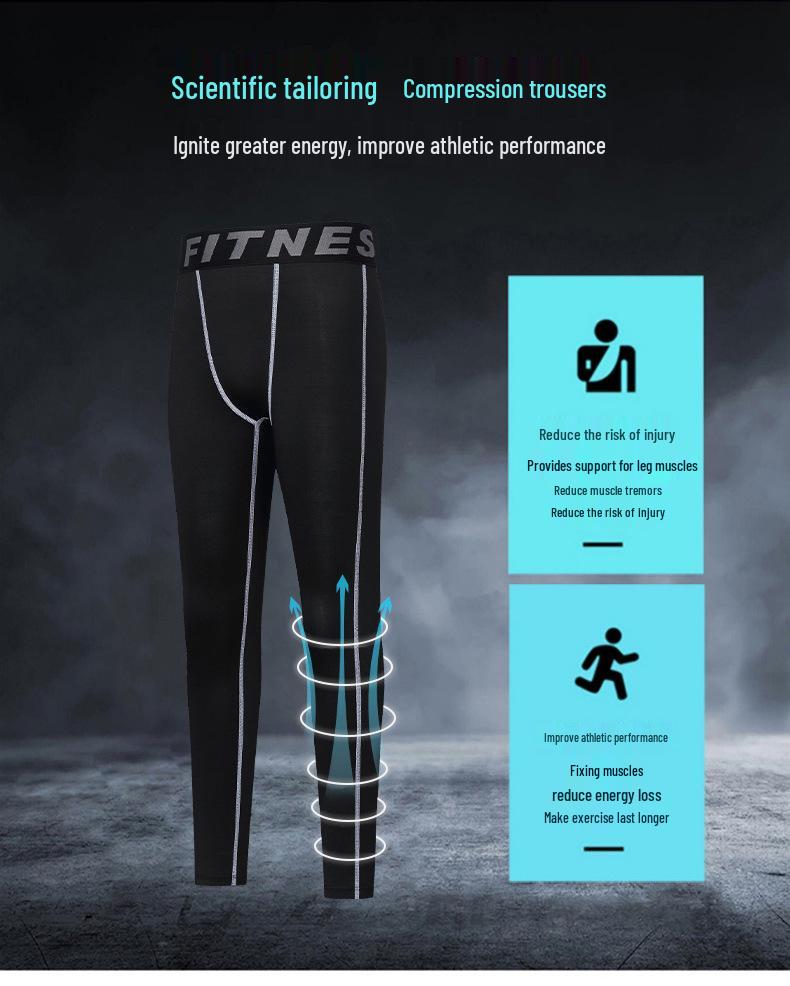 Boys' Quick-Dry Running Suit - Spring/Summer Sports Set for Training, Fitness, Basketball, Football, Tight Fit Print.