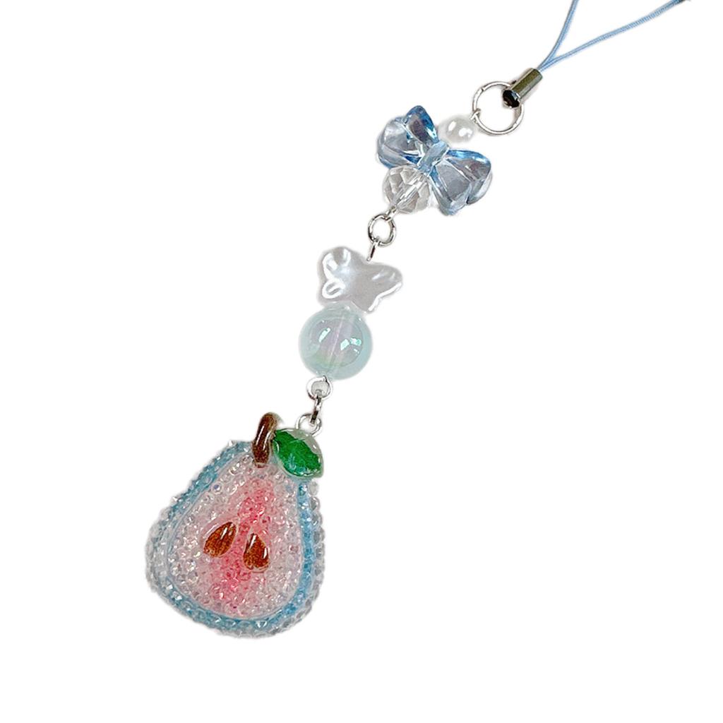 Beautiful Beaded Phone Charm Fruit Chain Keychain Fashion Accessory Bag Pendant Keyring for Phones and Backpacks
