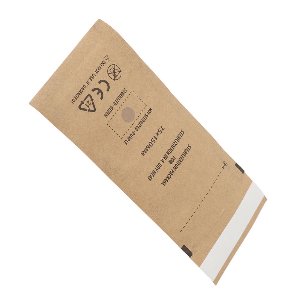 100 Stück Selbstversiegelnder Reinigungsbeutel Hygienepapier Dentalreinigungsbeutel für Nagelkunst 75 X 150 mm S