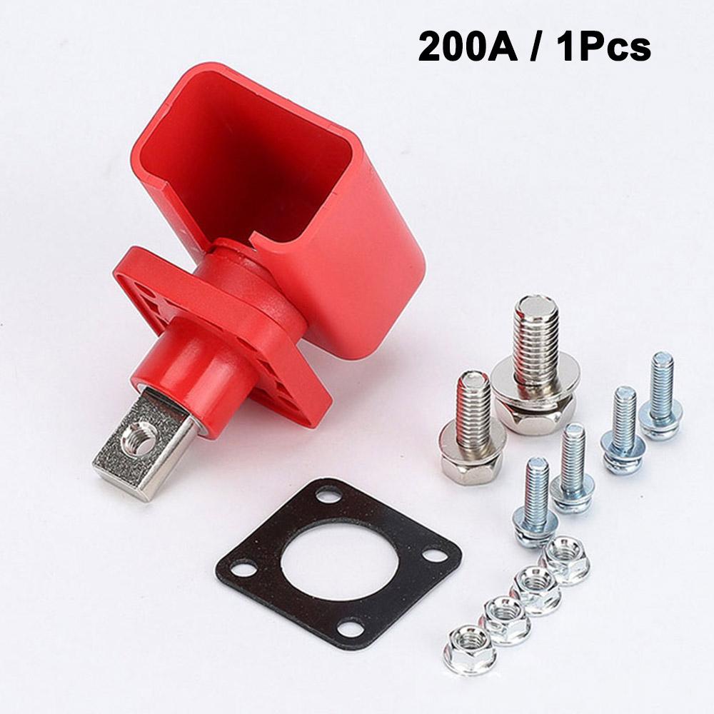 200A All-Copper Battery Power Terminal Energy Storage Inverter RV Lithium Batter Connector Square Through Wall Terminal Block