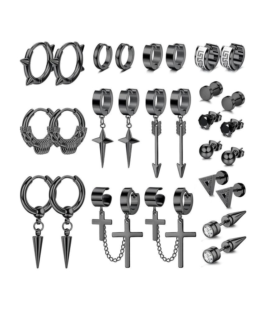 Luxury Stainless Steel Women's Stud Earrings: European & American Fashion Set