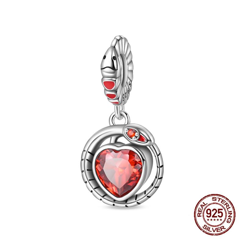 100% Copper Strawberry Lipstick Ladybird China Red Charms Beads Fitoriginal Bracelets For Women Diy Jewellery