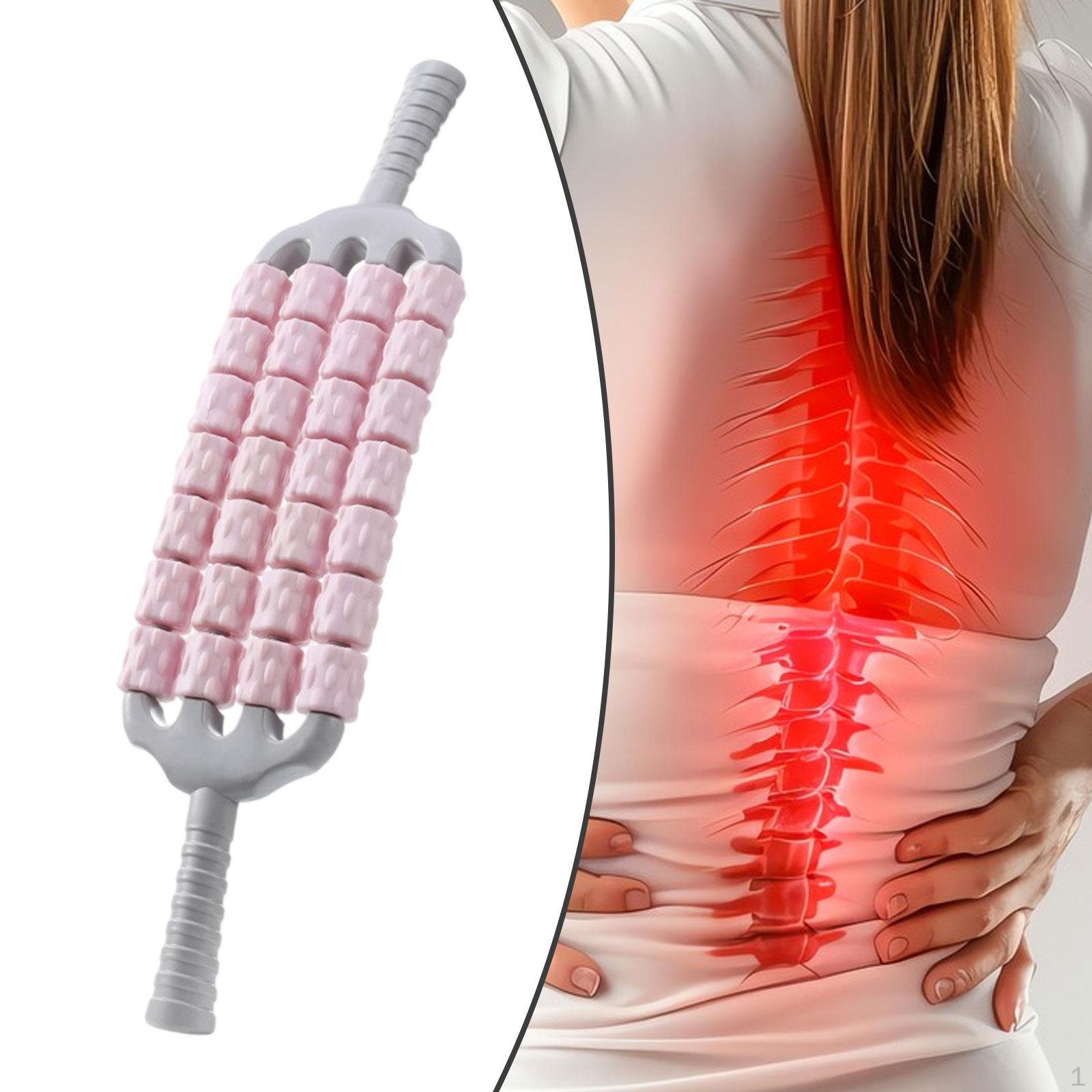 

4 Row Body Massage Roller, Ergonomic Manual Tool for Thighs, Waist, Legs, Shoulders розовый