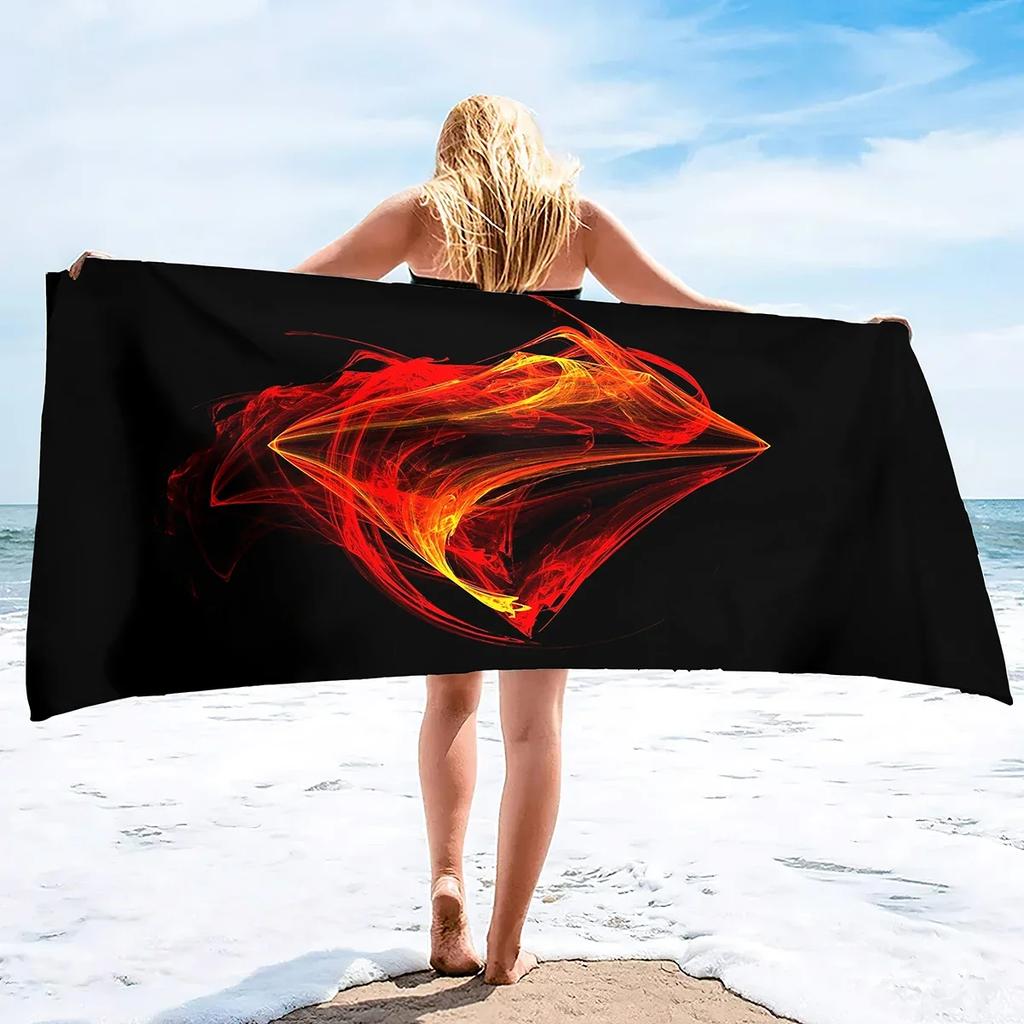 Fire Flames Super Soft Beach Quick-Drying Bath Towel Unisex Large Absorbent Towel Blanket for Outdoor Travel Camping Yoga