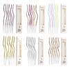 6Pcs Elegant Curved Gold Plated Colorful Cake Candles for Birthday and Baby Shower Cupcake Decorating Party Supplies