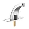 Touchless Bathroom Sink Faucet, Automatic Motion Sensor Restroom Toilet Faucet Cold Water with Hole Cover Plate, Battery Operated for 9.5 Mm Pipe