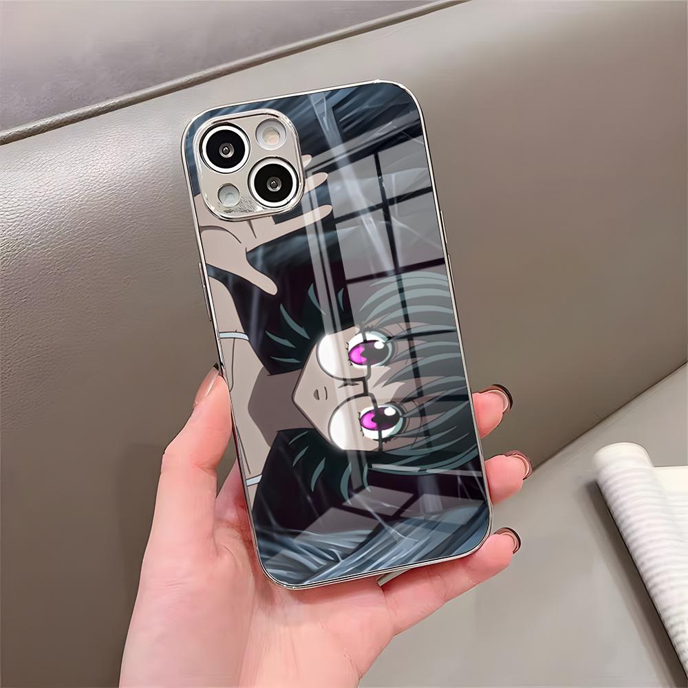 Anime HxH Shizuku Phone Case For IPhone 17 Pro Max 15 Pro 16 14 Plus 12 13 Mini 11 Pro Shockproof Electroplated Glass Cover