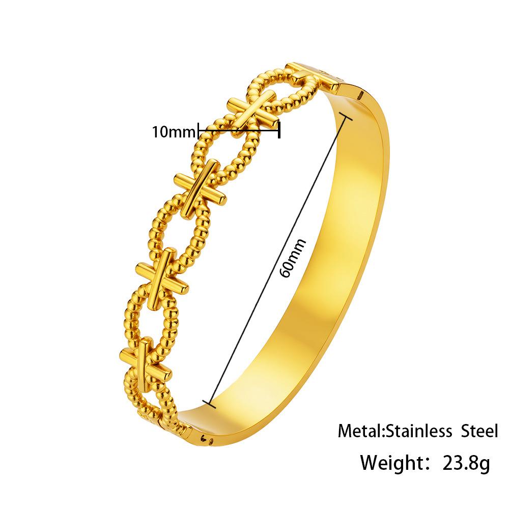 Open Bracelet Gold Bean Dot Electroplating 18K Real Gold Does Not Fade, Bamboo Bracelet Jewelry