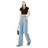Damen Sommer 2025 Tencel Eisseide Weitbeinige Hose - Petite Straight-Leg Design