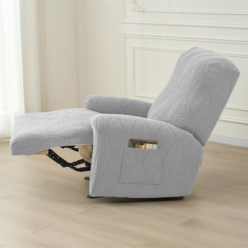 1 Seater Split Recliner Sofa Covers Jacquard Anti-dirty Chair Covers Leaves Relax Lounger Armchair Couch Cover for Living Room