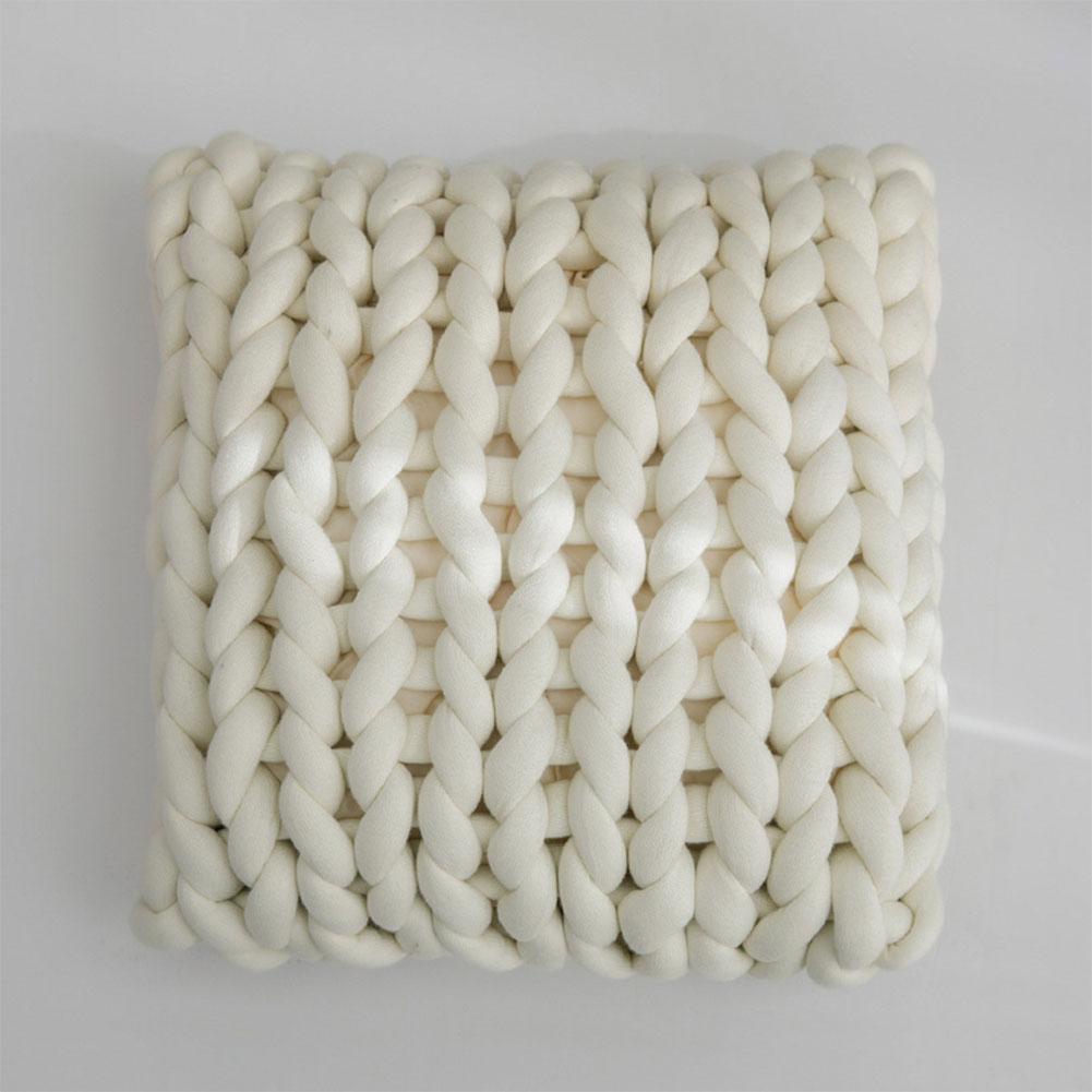 

Solid Color Warm Thick Knitted Cushion Throw Pillow for Home Sofa Decoration 40x40cm white40*40cm