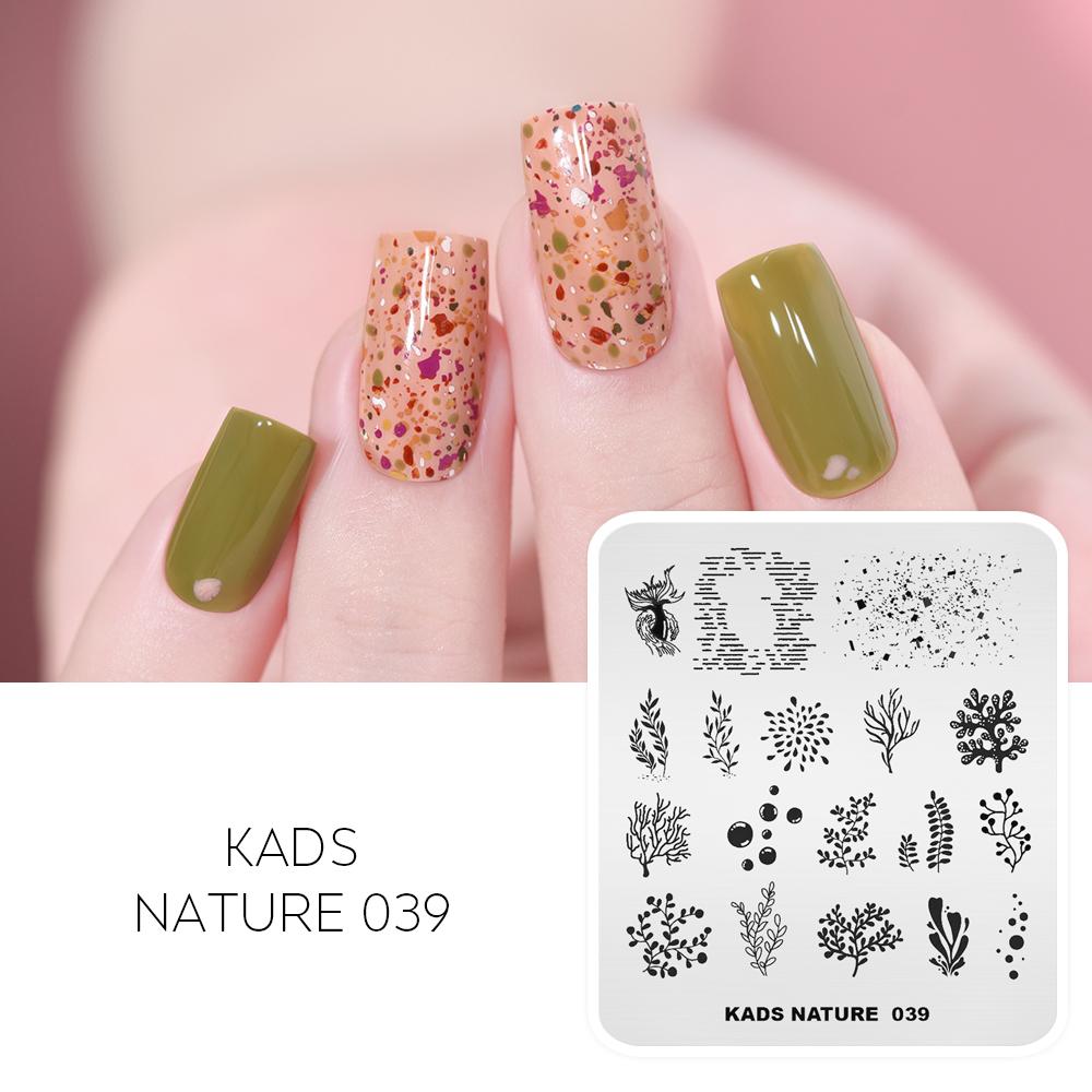 kads Nail Art Stamping Plates 63 Designs Nature Series Nail Template Stencil Plates for Nail Salon
