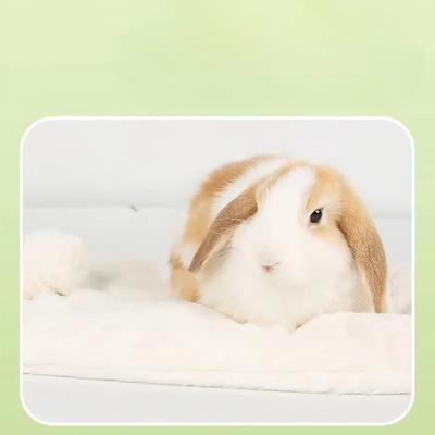 Kaninchenbett-Pad - Rechteckige Schlafmatte aus Kunstpelz mit Baumwollfüllung, Warme Winter-Haustierbedarf für Kaninchen, Chinchillas, Hamster